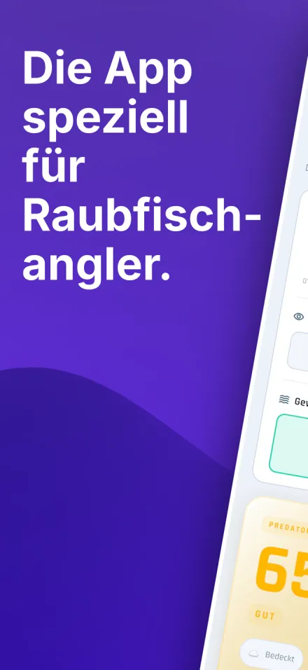 Fangtagebuch App Hooked – Hauptansicht mit Predator-Score auf dem iPhone